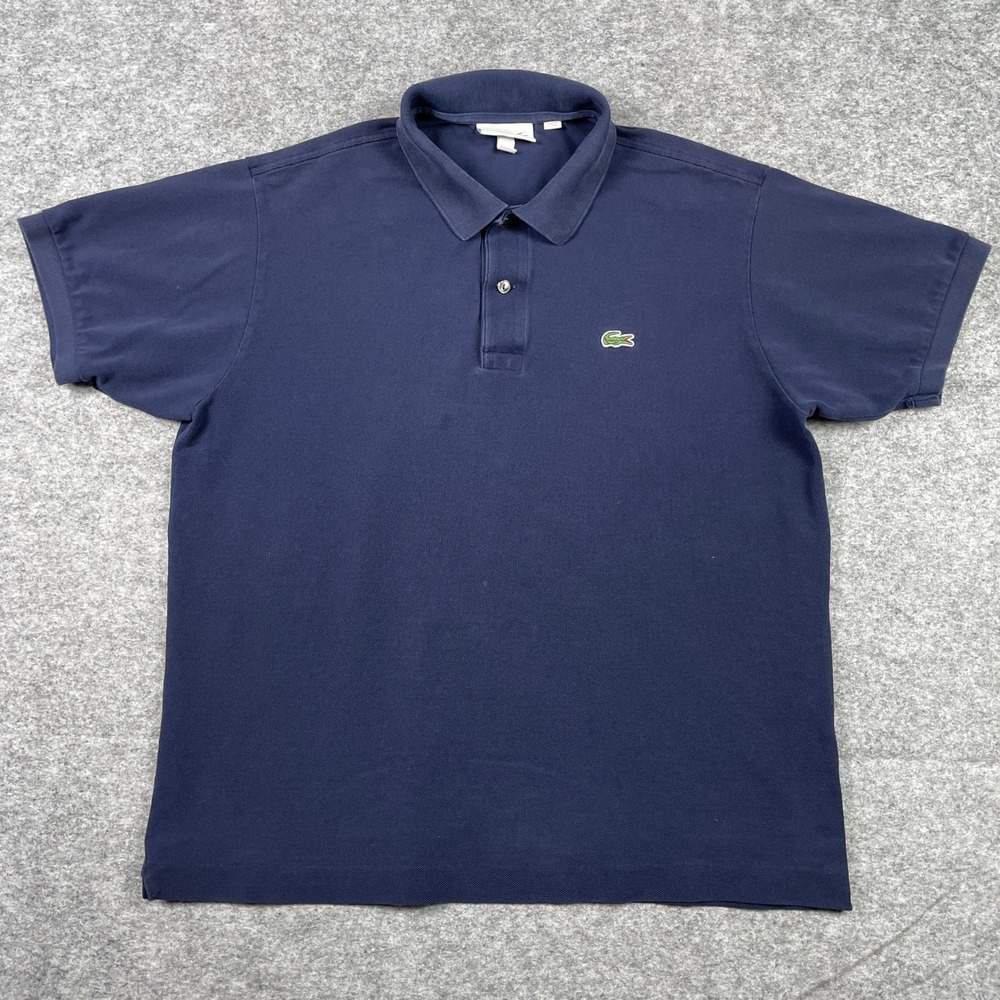 Lacoste Polo Shirt Mens XL Navy Blue Classic Fit Short Sleeve Pique Preppy